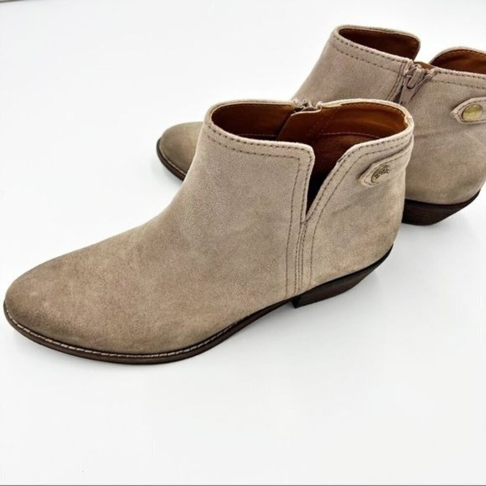 Zodiac Madison Western Ankle Booties 9.5 Tan Boots Boho Bohemian Country
